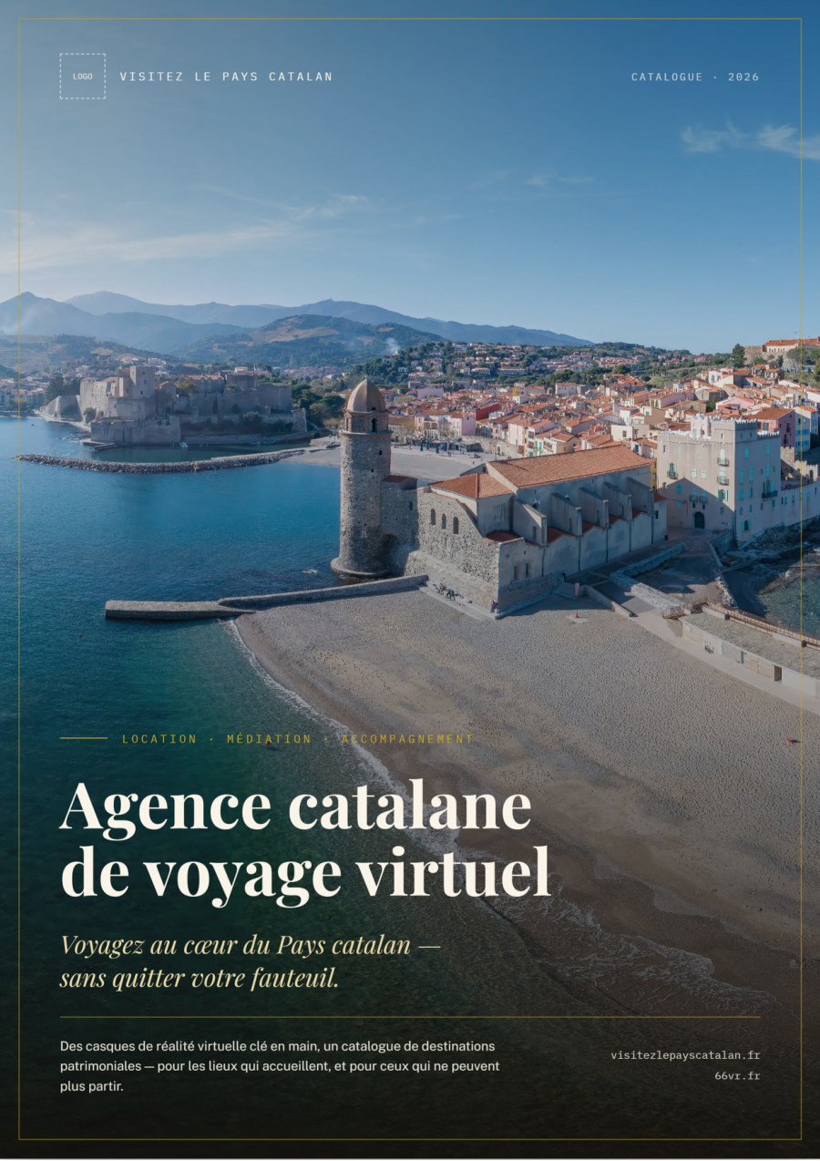 Collioure, vue aérienne : le clocher, le château royal et la baie
